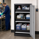 Half Height Chemicals Cabinet with 3 Pull-Out Shelves, Anthracite Sheet Steel, for Safe Storage of Water-Polluting Liquids