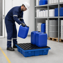 Polyethylene Spill Tray for Small Containers, 69 Litre Containment, with Grid, for Safe Chemical Storage