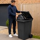 240 Litre Dark Grey Wheelie Bin for Domestic Waste Collection