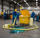 600L Chemical Spill Kit | Wheeled Bin | Yellow Absorbents | COSHH BS 7959 UK | UK
