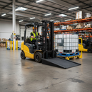 Professional Long Workfloor Ramp for Pallet Trucks and Drum Handlers - Durable Polyethylene Design with Grip Runners | UK