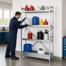 Stainless Steel Hazmat Small Container Rack with Spill Tray, 900 x 500 x 1800 mm, for Safe Storage of Flammable Liquids & Chemicals