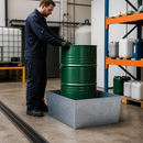 Galvanised Steel Spill Pallet for 1 Drum Storage