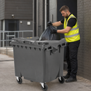 1100 Litre Grey Wheelie Bin for Industrial and Commercial Waste