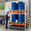 Hazmat Pallet Rack with Plastic Spill Tray, 2 Storage Levels, 1925 x 1315 x 2700 mm, for Safe Chemical Storage