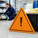 Multilingual Sticker Set for Emergency Spill Kits, 200mm x 200mm, Eye-Catching Orange, for Safety Signage