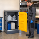 Polyethylene Environmental Cabinet with 2 Galvanised Shelves, 610 x 640 x 1130 mm, for Safe Storage of Corrosive Liquids