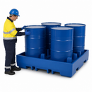 Polyethylene Spill Pallet for 4 x 200 Litre Drums, 520 Litre Containment, Forklift Accessible, 1200 kg Load Capacity, for Hazardous Materials Storage