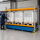 Painted Steel Spill Tray for Pallet Racks, 3280 x 1300 x 420 mm, 1200 L Containment, 6000 kg Load Capacity, for Hazardous Materials Storage