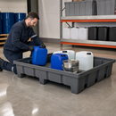 Polyethylene Spill Tray for Racks, 1390 x 1315 x 315 mm, 330 L Containment, for Hazmat Storage