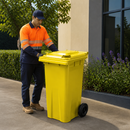 120 Litre Yellow Wheelie Bin for Waste Management