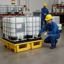 Professional Heavy Duty 4 Drum Spill Pallet with 4 Way Entry, UV Stabilised Polyethylene for Chemical Storage | COSHH | UK