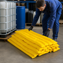 Polypropylene Chemical Absorbent Socks, 1.2m Length, 53L Absorption Capacity (Pack of 20)
