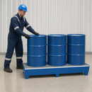 Steel Spill Pallet for 3 x 205 Litre Drums, 386 Litre Containment, with Galvanised Grid, for Safe Storage of Flammable Liquids
