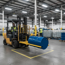 Hinged Forklift Drum Forks 400kg 567mm Yellow for Drum Handling