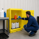 Poly Storage Cabinet with Lockable Doors for Safe Container Storage
