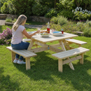Square Picnic Table for Outdoor Gatherings