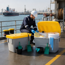Polyethylene Emergency Spill Kit for Oil Spills, 1100L Absorption Capacity, Includes Personal Protective Equipment, Ideal for Oil Tankers & Shipping Companies (Pack of 2)