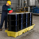 4 Drum Inline Spill Pallet for Safe Chemical Storage
