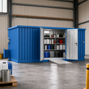 Galvanised Steel Galvanised Hazardous Materials Storage Container 15m², 2224L Containment, 1000kg/m² Load Capacity, with Safety Lock Door, for Industrial Use