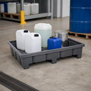 Polyethylene Spill Tray for Racks, 1390 x 1315 x 315 mm, 330 L Containment, for Hazmat Storage