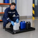 Dissipative Polyethylene Small Container Spill Pallet, 48 L, 200 kg Load Capacity, Easy to Clean, for Chemical Storage