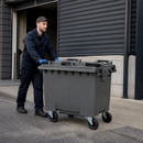 660 Litre Grey Wheelie Bin for Waste Collection