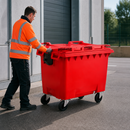 660 Litre Red Wheelie Bin for Waste Collection