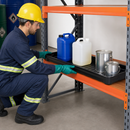 Polyethylene Spill Tray for Small Containers, 20 L Capacity, 995 x 395 x 90 mm, for Hazmat Racking