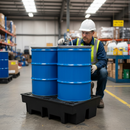 Premium Heavy Duty 2 Drum Spill Pallet for Safe Outdoor Storage of 205 Litre Drums - 100% Recycled and Chemical Resistant | COSHH | UK