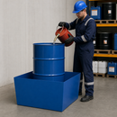 Steel Spill Pallet for 1 x 205 Litre Drum, 238 Litre Containment, Powder Coated Blue, for Safe Storage of Flammable Liquids