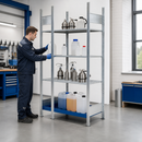 Steel Hazmat Small Container Rack with 3 Adjustable Grids, 36L Containment, Painted Spill Tray, 1060 x 637 x 2000 mm, for Safe Storage of Flammable Liquids