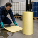 Heavy-Duty Polypropylene Chemical Absorbent Fleece Roll, 100 cm x 45 m, 259 L Absorption Capacity (1 Roll)