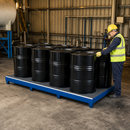 Steel Spill Pallet for 12 x 205 Litre Drums for Safe Liquid Storage