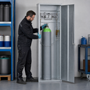 Steel Gas Cylinder Cabinet for 1 x 50 Litre Cylinder, Hot Dip Galvanised, with 3-Point Locking, for Outdoor Use