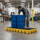 Premium Heavy Duty 2 Drum Work Floor for Safe Oil and Chemical Storage with 112 Litre Sump Capacity | COSHH | UK