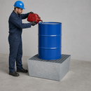 Galvanised Steel Spill Pallet for 1 x 205 Litre Drum, 238 Litre Containment, with Grid, for Safe Storage of Flammable Liquids