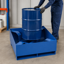 Steel Spill Pallet for 1 x 205 Litre Drum, 230 Litre Containment, with Drum Support, for Safe Storage of Flammable Liquids