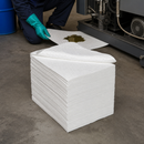 Heavy-Duty Polypropylene Oil Absorbent Mats, 500 x 400 mm, 124 Litres Capacity, Pack of 100