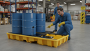 Premium Heavy Duty Inline Spill Pallet for Four 205 Litre Drums - UV Stabilized and Chemical Resistant | COSHH | UK