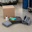 Polyethylene Universal Absorbent Refill Kit for Emergency Spill Kits, 50 Litre Absorption Capacity, Includes Mats, Socks, Cushions, Goggles & Gloves (Pack of 1)
