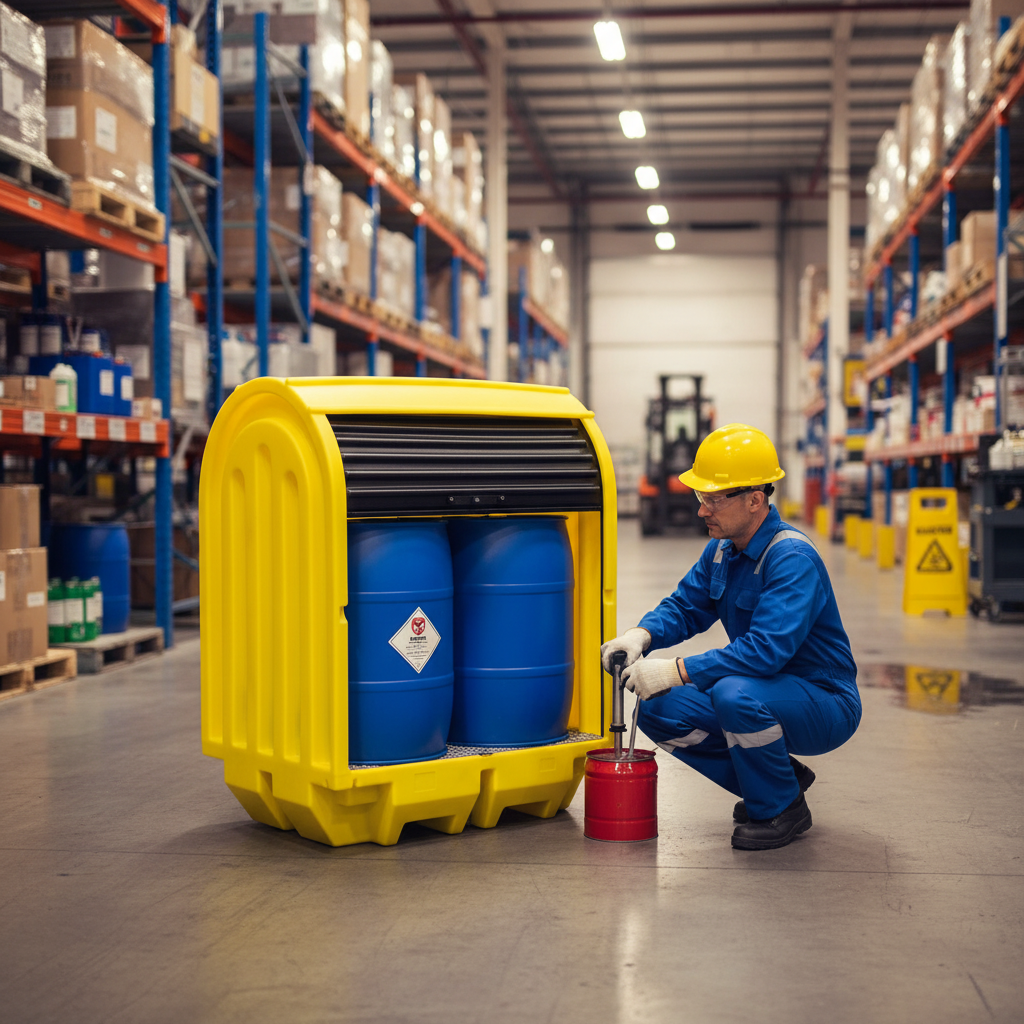 Hard Covered Spill Pallet 230 Litre 1450 x 1020 x 1690mm for Drum Stor