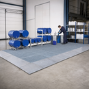 Galvanised Steel Spillage Decking with Grid, 450 kg Wheel Load, 1000 x 500 x 123 mm, for Safe Storage of Flammable Liquids