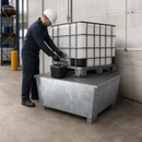 Galvanised Steel Spill Pallet for 1000L IBCs with Dispensing Area