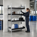 Hazmat Small Container Rack with 4 Plastic Spill Trays, 1360 x 437 x 2000 mm, for Safe Chemical Storage