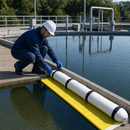 PVC Oil Barrier System with Submersible Guard, 12m x 300mm, for Water Treatment Plants & Harbours (Pack of 4)