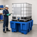 Polyethylene Spill Pallet for 1 x 600 L IBC, 660 L Containment, 1200 kg Load Capacity, for Safe Chemical Storage