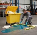 600L Chemical Spill Kit | Wheeled Bin | Yellow Absorbents | COSHH BS 7959 UK | UK