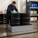 Galvanised Steel Spill Pallet for Safe Liquid Storage (2 Drum Capacity)