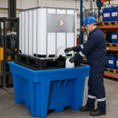 Polyethylene Spill Pallet for 1 x 1000 Litre IBC, 1100 Litre Containment, 2000 kg Load Capacity, Forklift Accessible, for Chemical Storage